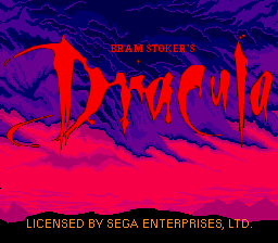 Bram Stoker's Dracula title screen for Sega Genesis
